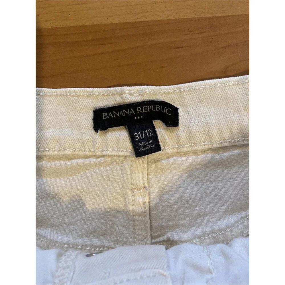 Banana‎ Republic Size 31/12 Ecru Ivory Button Fly 4